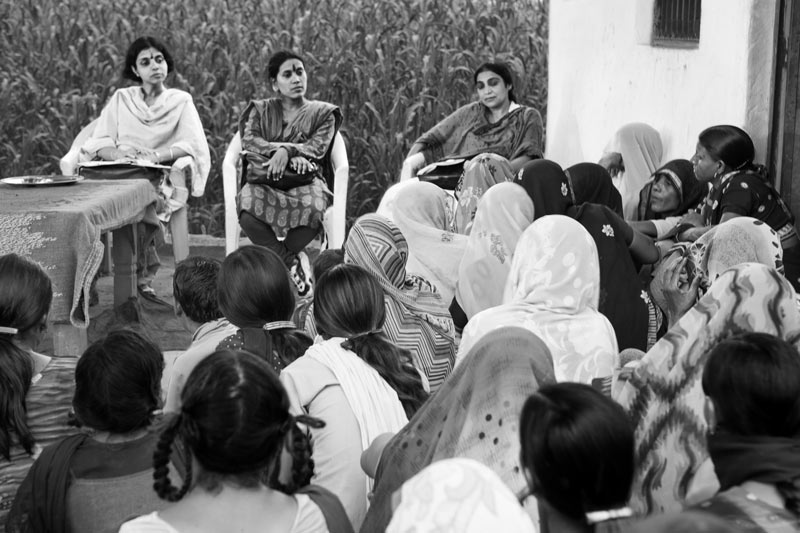 Leaving No One Behind: Human Right to Water in India - Women expressing their concerns in a village water supply committee meeting in district Bhind, Madhya Pradesh